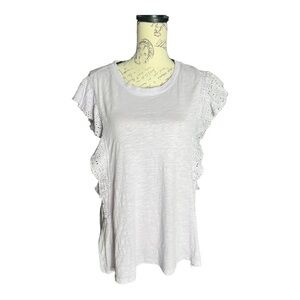Anthropologie Pilcro ruffle tee size M Lavender